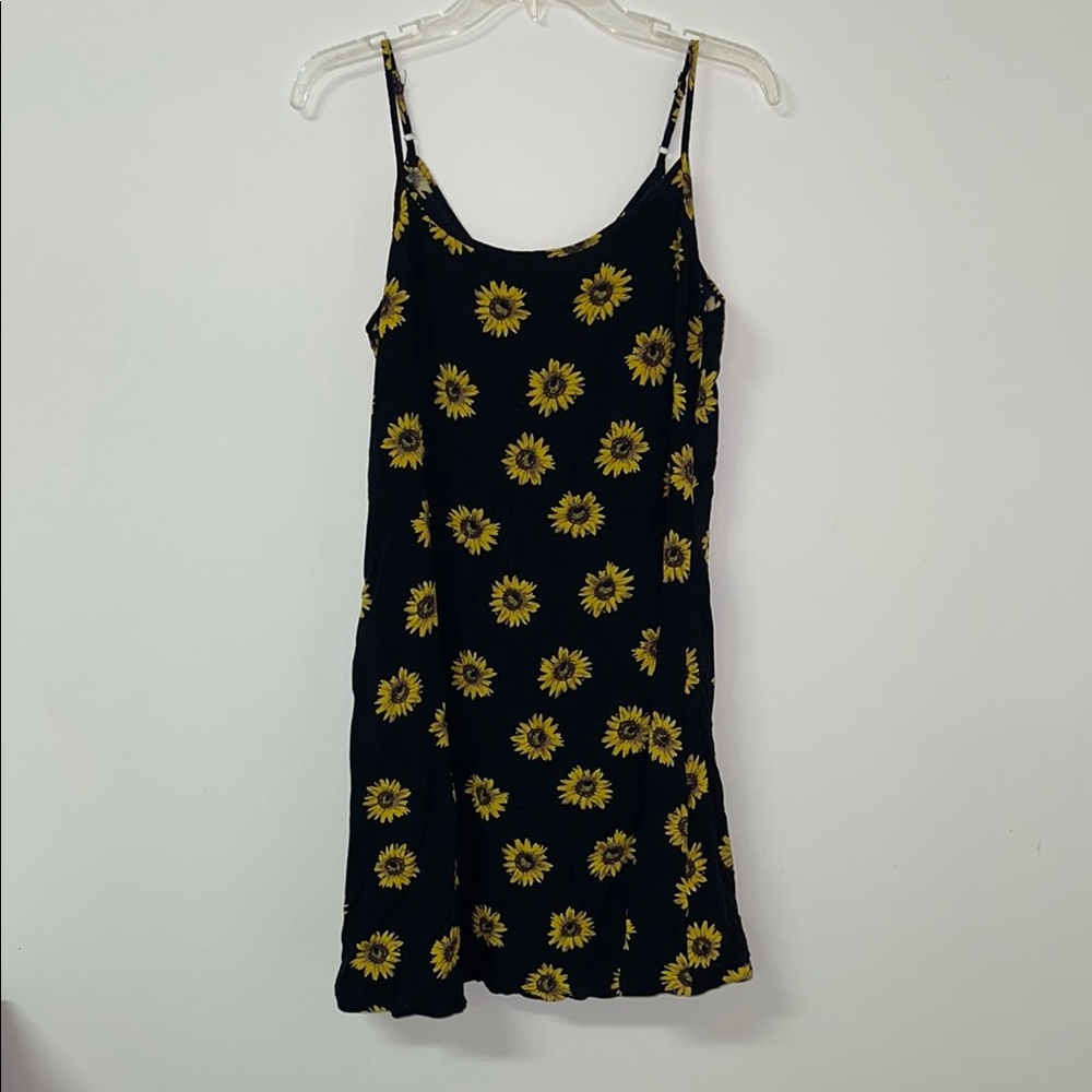 Sunflower Print Summer Mini Dress